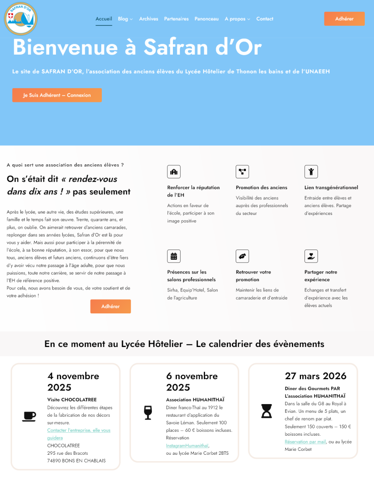 L'association des anciens élèves de l'école hôtelière de thonon les bains